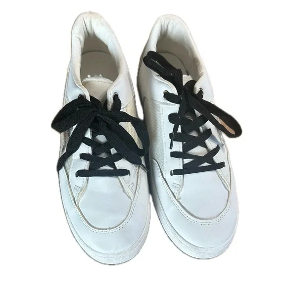 VINTAGE HAVANA Perla Chrome Side Star Low Top Sneaker in White Multi Size 10 - Picture 3 of 5
